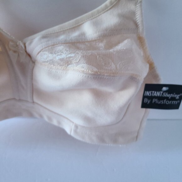PLUSFORM 100% COTTON COMFORT BRA FULL COVERAGE WIRE FREE STYLE 16041/ 38B Beige - Picture 5 of 10